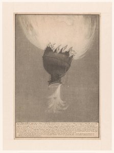 Verongelukken van de luchtballon van Pilatre de Rozier en Romain boven Boulogne, 15 de junho de 1785 Ascensão devastada por Pilatre de Rosier e Romain, no Château de la Muette em 21 de novembro de 1783, tendo obtido fundos consideráveis ​​do governo em 178 de Anonymous