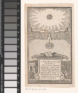 Cartão de visita de Jean-Baptiste-François Raucourt, livreiro e impressor em Charleville de Anonymous
