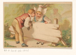Cartão de visita da viúva Joseph van Ishoven, livraria em Antuérpia
Prise et Surprise (título sobre o objecto) de Anonymous