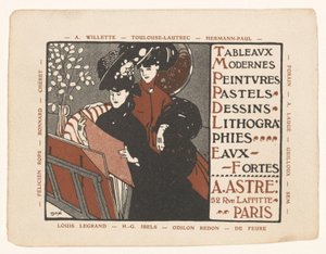Cartão de visita do comerciante de arte Achille Astre em Paris de Anonymous