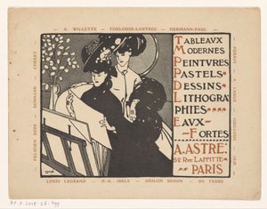 Cartão de visita do comerciante de arte Achille Astre em Paris de Anonymous