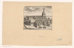 Vista aérea do Oude Kerk em Amesterdão, antes de 1544
d