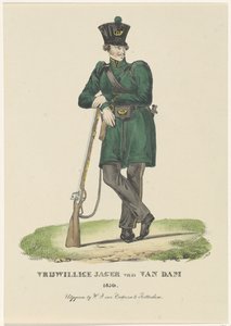 Caçador Voluntário de Van Dam, 1830 Caçador Voluntário de Van Dam 1830 (título no objeto) de Anonymous