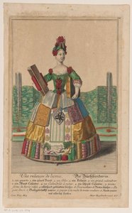 Mulher com uma fantasia de livros Relieur de livres / Der Buchbinder (título no objeto) de Anonymous