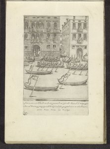 Competição de gôndolas e barcos a remo em Veneza Cenas da vida veneziana (título da série) Habiti d