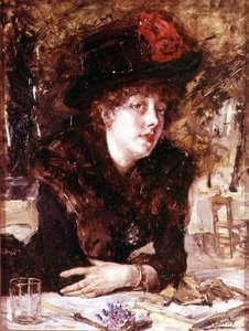 Mulher jovem, em, um, restaurante