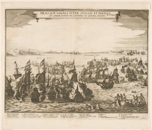 Batalha naval entre as frotas sueca e dinamarquesa no Cinturão, 1644
Praelium navale inter Suecos et Danos / Ao. 1644 / Ver Schlacht Zwieschen den Schwedischen und Dehnischen Schieffflota (título sobre o objecto) de Anonymous