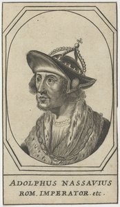 Adolphe de Nassau (1250-1298) - Adolfo de Nassau, Rei dos Romanos, Anónimo. Gravura, tamanho : 10,8x6,2 de Anonymous Anonymous