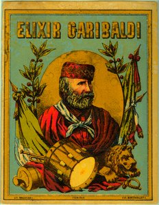 Anúncio para Elixir Garibaldi, com retrato do patriota italiano de Anonymous Anonymous