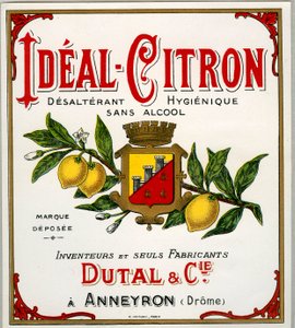 Publicidade para a bebida francesa de limão chamada ideal-lemon (Chromolithography) de Anonymous Anonymous