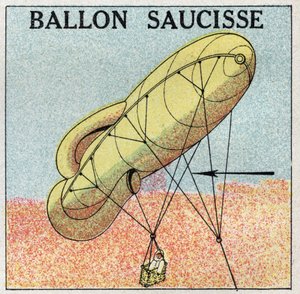 Balões: salsicha de balão. Ilustração anónima de 1925. Coleção particular. de Anonymous Anonymous