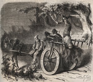 Fuga arrojada de uma força do Toulon Bagne no século XIX. Gravação em "Histoire des bagnes depuis leur création à nos jours" (1877) de Pierre Zaccone (1817-1895) (Colonia Penale - colônia penal). Coleção particular. de Anonymous Anonymous