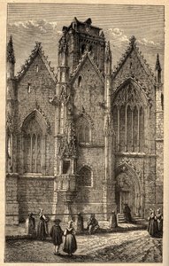 Igreja de Notre-Dame (Notre-Dame) de Vidro - Vidro (Ille-et-Vilaine) - gravura em "PATRIE" - DESCRIÇÃO PACUREQUIREQUE DE LA FRANCE EN 6 VOLURES BY LUCIEN HUARD - final do século XIX de Anonymous Anonymous