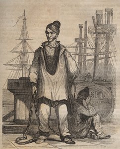 Condenações à perpetuidade no Rochefort Bagne, no século XIX. Gravação em "Histoire des bagnes depuis leur création à nos jours" (1877) por Pierre Zaccone (1817-1895) (Colonia Penale - colônia penal) de Anonymous Anonymous