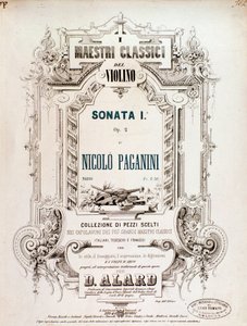 Capa da partitura musical da Sonata 1, op. 2 de N Paganini de Anonymous Anonymous