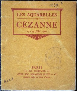 Capa do catálogo da exposição "Les Aquarelles de Cézanne". de Anonymous Anonymous