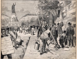Exibição durante o período eleitoral em França. Gravura no "Le Petit Parisien" em 20/08/1893. de Anonymous Anonymous