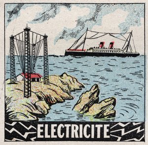 Éter (material): Electricite. Ilustração anônima de 1925. Coleção privada. de Anonymous Anonymous
