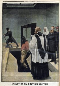 Execução do Dr. Crippen, ilustração do "The Petity Journal", suplemento ilustrado, 4 de dezembro de 1910 - Execução do Dr. Herbert Hawley Crippen na prisão de Pentonville, condenado à morte pelo assassinato do belo Elmore - "The Petity Journa de Anonymous Anonymous