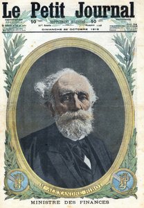 Primeira Guerra Mundial 1914-1918 (Guerra 14-18). Retrato do Ministro das Finanças francês Alexandre Ribot (1842-1923). No "Le Petite Journal", em 22/10/1916. Coleção Privada de Anonymous Anonymous