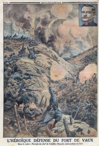 Primeira Guerra Mundial 1914-1918 (Guerra 14-18). A Defesa Heróica de Fort de Vaux com o seu líder de batalhão Sylvain Eugene Raynal (1867-1939). No "Le Petite Journal". de Anonymous Anonymous
