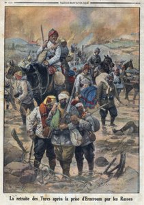 Primeira Guerra Mundial 1914-1918 (Guerra 14-18). A retirada dos turcos depois que os russos tomaram Erzerum. No "Le Petite Journal", em 27/02/1916. Coleção Privada de Anonymous Anonymous