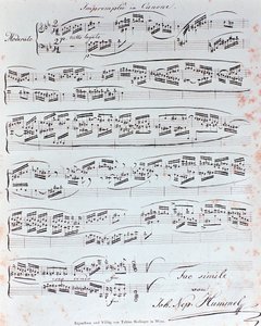 Primeira página do método de piano por J N Hummel (século XIX) de Anonymous Anonymous
