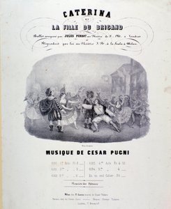Frontispício para a partitura de Catarina ou a filha do bandido de Pugni para a representação no Teatro alla Scala (1847) de Anonymous Anonymous