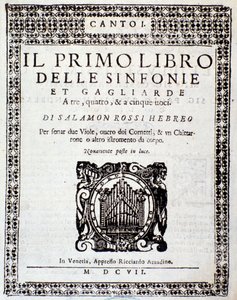 Frontispício de Primo libro di sinfonie e gagliarde de Salomone Rossi de Anonymous Anonymous