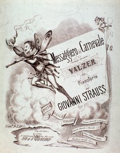 Frontispício da partitura musical de Carnevals-Botschafter (op 270) de Johann Strauss de Anonymous Anonymous