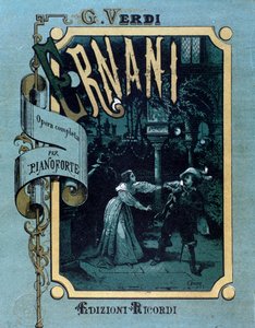 Frontispício da partitura musical de Ernani de Giuseppe Verdi de Anonymous Anonymous