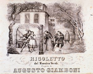 Frontispício da partitura da ópera Rigoletto de Giuseppe Verdi de Anonymous Anonymous