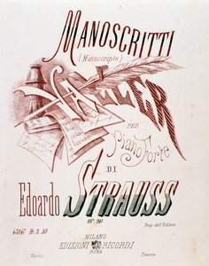 Frontispício da partitura de valsas para piano de Eduard Strauss de Anonymous Anonymous