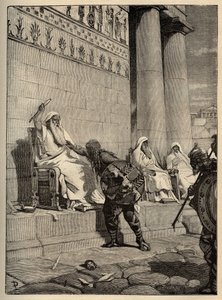 O líder galego Brennus (Brennos) volta à capital romana em 390 AC. - Os Gauleses em Roma - Sacking de Roma - gravura de 1890 de Anonymous Anonymous
