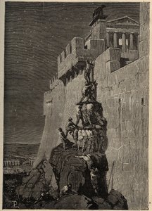 Gauleses tentando tomar o Capitólio (390 AC) - Gansos salvando o Capitólio Romano dos invasores gauleses - - gravando 1890 de Anonymous Anonymous