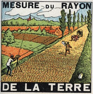 Gravitação: medir o raio da Terra. Ilustração anónima de 1925. Coleção privada. de Anonymous Anonymous