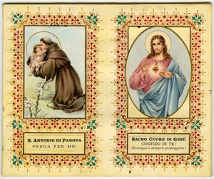 Santa imagem: Santo Antônio de Pádua e Jesus de coração sagrado (estampa) de Anonymous Anonymous