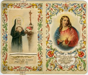 Imagem sagrada com Santa Rita de Cássia e Jesus de coração sagrado (estampa) de Anonymous Anonymous