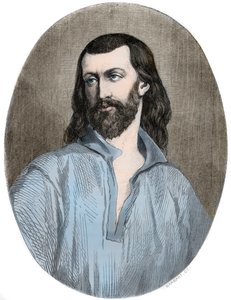 Loudun Possessions: URBAN GRANDIER, Sacerdote de Loudun vítima da injustiça - Affaire des possedes de Loudun (demônios de Loudun): retrato do sacerdote francês Urbain Grandier (1590-1634) - Gravura de 1863 em "Le Livre Rouge - Histoire De L