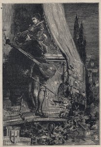 Lucrezia Borgia e Don Gaspare Aversa, conde de Procida - gravura de 