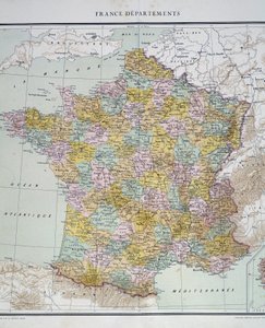 Mapa: Departamentos de França. Atlas da década de 1950. de Anonymous Anonymous