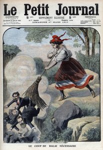 Marianne dá a vassoura necessária contra liquidatários, traficantes e cantores (Marianne e os escândalos da 3ª República) - "Le petit Journal" de sábado 27 de Março de 1910 de Anonymous Anonymous