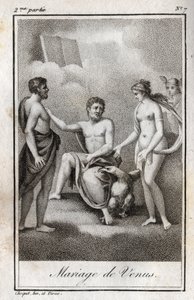 Casamento entre Marte e Vénus. Gravura de 1819 em "Lettres a Emilie sur la mythologie" de Charles Albert Demoustier (1760-1801). Coleção privada. de Anonymous Anonymous