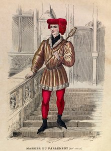 Massier du parlement de Paris au 14th century - Mace bearer of the Paris Parlement de Anonymous Anonymous