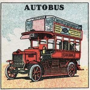 Tração mecânica: ônibus. Ilustração anónima de 1925. Coleção privada. de Anonymous Anonymous