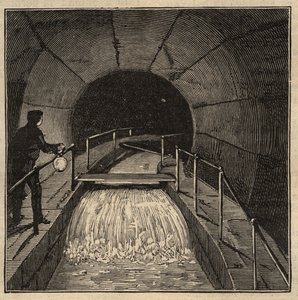 Reservatório Menilamount Reservoir - Paris - 1890 - gravura 1890 de Anonymous Anonymous