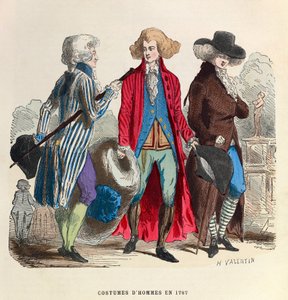 Roupas masculinas em 1787 - coleção particular de Anonymous Anonymous