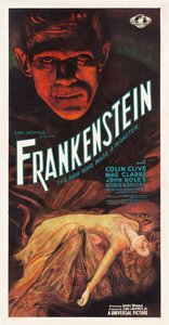 Cartaz do filme "Frankenstein" - Anônimo. Litografia a cores