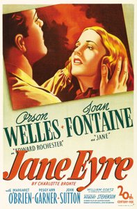 Cartaz do filme "Jane Eyre", escrito por Charlotte Bronte e dirigido por Robert Stevenson em 1944 com os atores Orson Welles como Edward Rochester e Joan Fontaine como Jane. Coleção particular. de Anonymous Anonymous