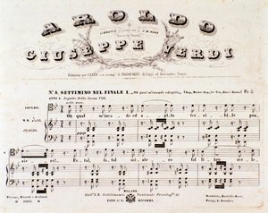 Página da partitura da ópera Aroldo de Giuseppe Verdi de Anonymous Anonymous